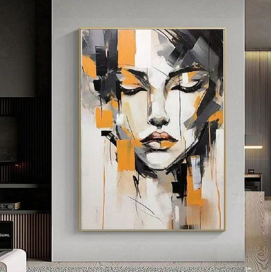 Handcrafted Modern Figure Painting Fine Wall Art For Homedecor MDP1008