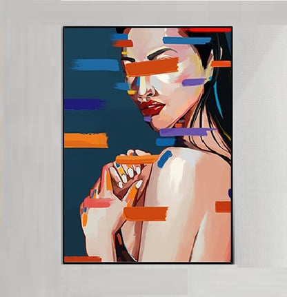Handcrafted Modern Figure Painting Fine Wall Art For Homedecor MDP1017
