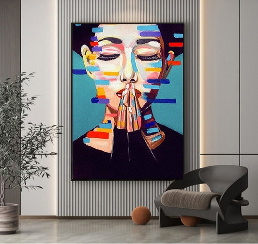 Modern figure painting with expressive brushstrokes