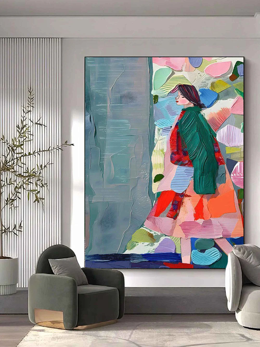 Handcrafted Modern Figure Painting Fine Wall Art For Homedecor MDP1021