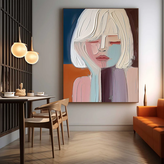 Handcrafted Modern Figure Painting Fine Wall Art For Homedecor MDP1023A