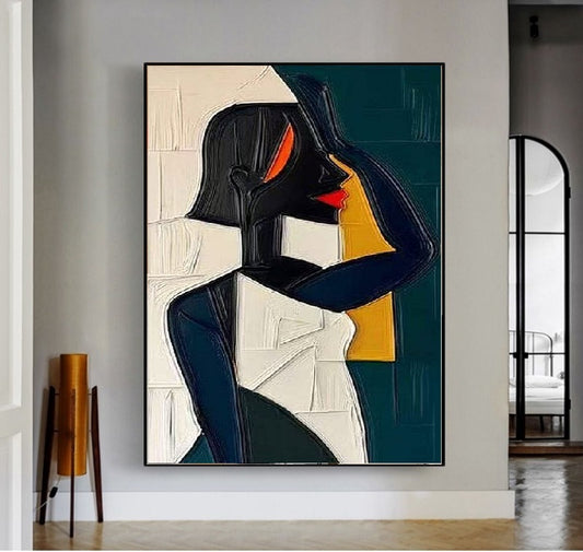 Handcrafted Modern Figure Painting Fine Wall Art For Homedecor MDP1025B