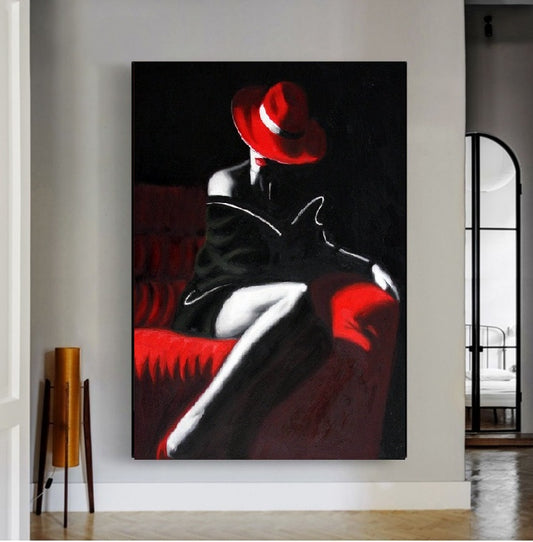 Handcrafted Modern Figure Painting Fine Wall Art For Homedecor MDP1044