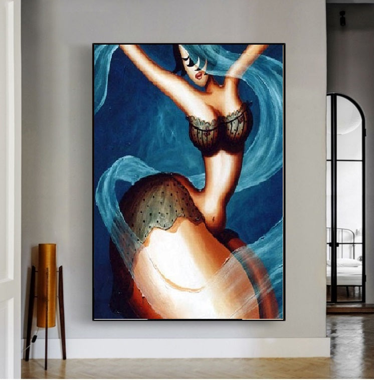 Handcrafted Modern Figure Painting Fine Wall Art For Homedecor MDP1045