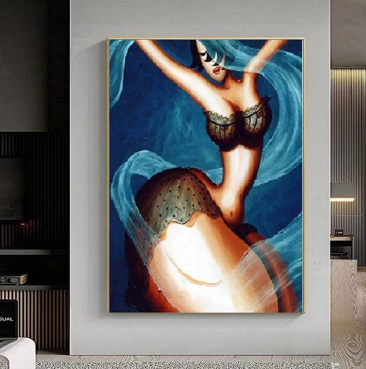 Handcrafted Modern Figure Painting Fine Wall Art For Homedecor MDP1045
