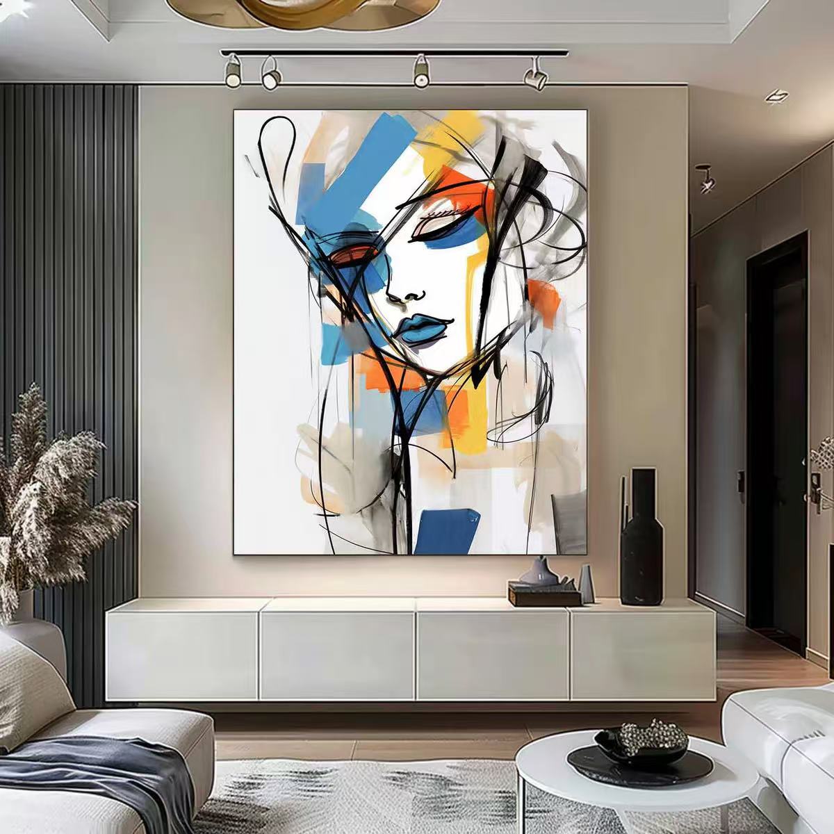 Handcrafted Modern Figure Painting Fine Wall Art For Homedecor MDP1046