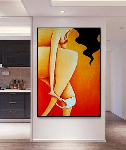 Handcrafted Modern Figure Painting Fine Wall Art For Homedecor MDP1048A