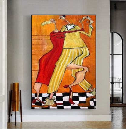 Handcrafted Modern Figure Painting Fine Wall Art For Homedecor MDP1050