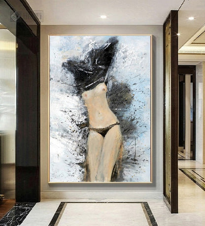 Handcrafted Modern Figure Painting Fine Wall Art For Homedecor MDP1054