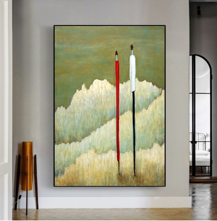 Handcrafted Modern Figure Painting Fine Wall Art For Homedecor MDP1057B