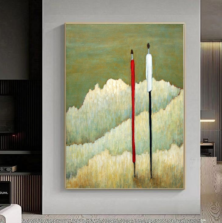 Handcrafted Modern Figure Painting Fine Wall Art For Homedecor MDP1057B