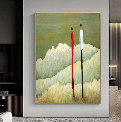 Handcrafted Modern Figure Painting Fine Wall Art For Homedecor MDP1057B