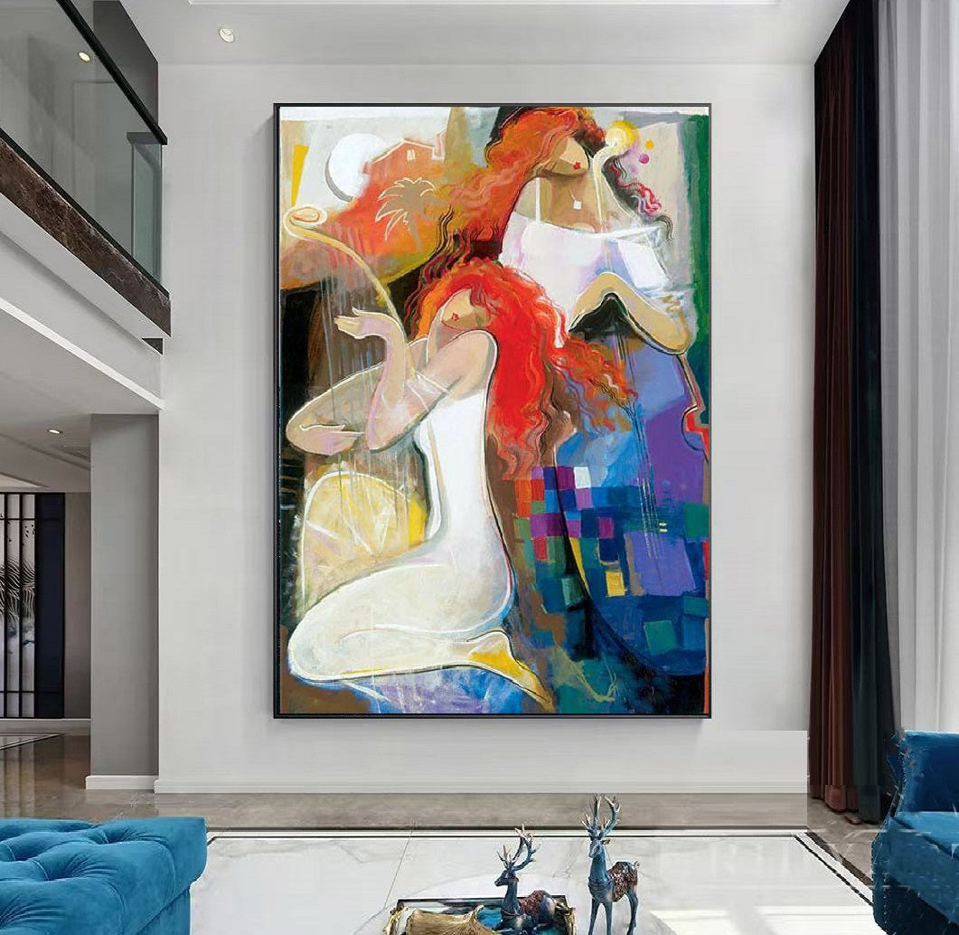 Modern figure painting with expressive brushstrokes