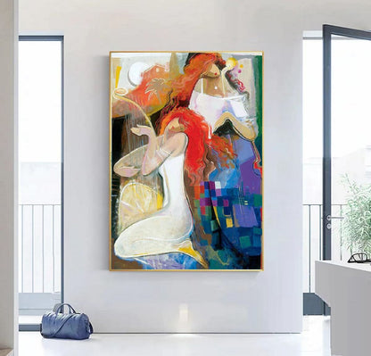 Modern figure painting with expressive brushstrokes