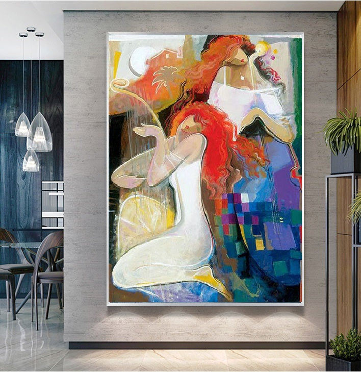 Modern figure painting with expressive brushstrokes