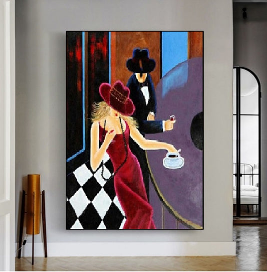 Handcrafted Modern Figure Painting Fine Wall Art For Homedecor MDP1070