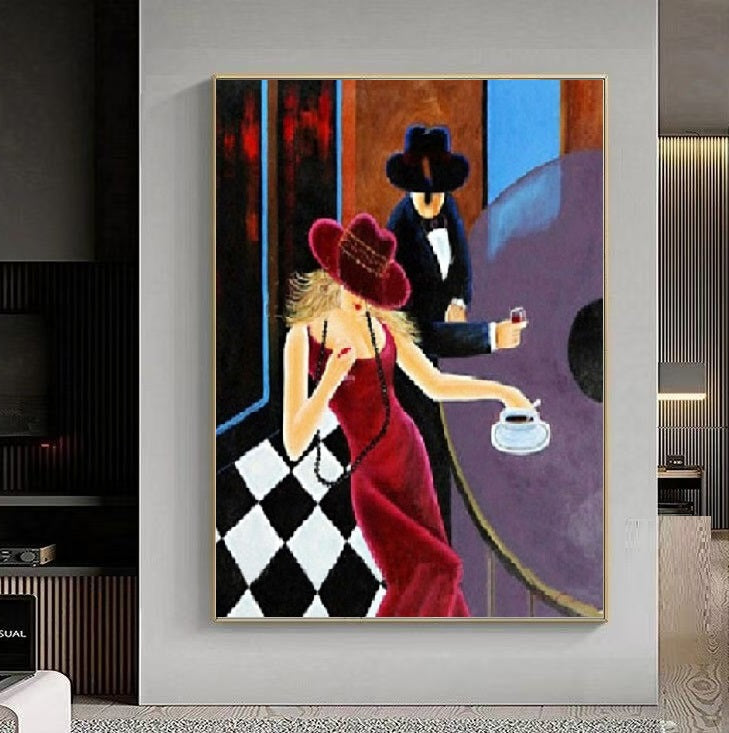 Handcrafted Modern Figure Painting Fine Wall Art For Homedecor MDP1070