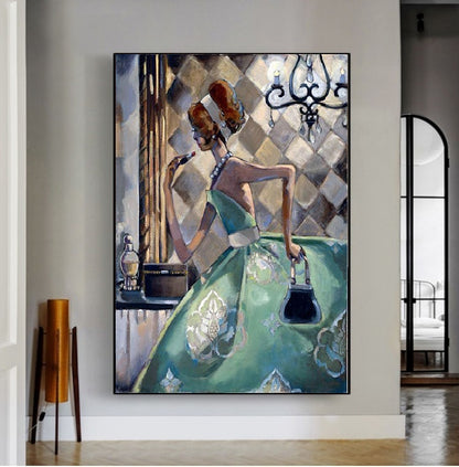 Handcrafted Modern Figure Painting Fine Wall Art For Homedecor MDP1072A
