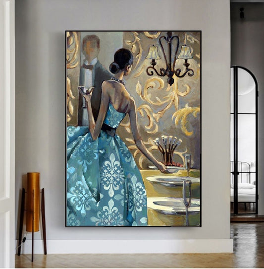 Handcrafted Modern Figure Painting Fine Wall Art For Homedecor MDP1072B