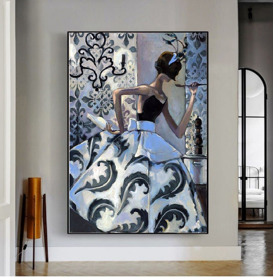 Handcrafted Modern Figure Painting Fine Wall Art For Homedecor MDP1072C