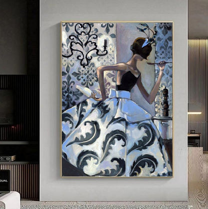 Handcrafted Modern Figure Painting Fine Wall Art For Homedecor MDP1072C