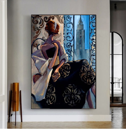 Handcrafted Modern Figure Painting Fine Wall Art For Homedecor MDP1072F