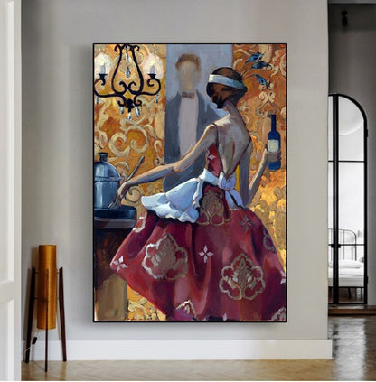 Handcrafted Modern Figure Painting Fine Wall Art For Homedecor MDP1072H