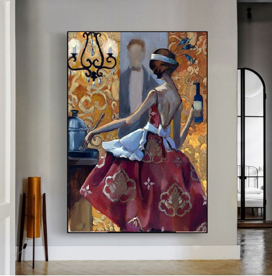 Handcrafted Modern Figure Painting Fine Wall Art For Homedecor MDP1072H