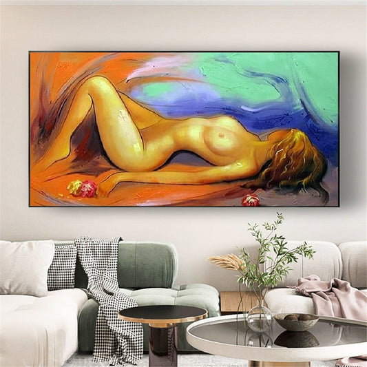 Handcrafted Modern Figure Painting Fine Wall Art For Homedecor MDP1073A
