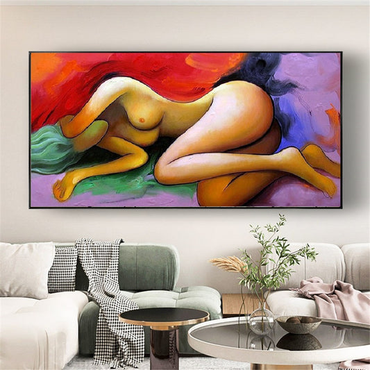 Handcrafted Modern Figure Painting Fine Wall Art For Homedecor MDP1073B