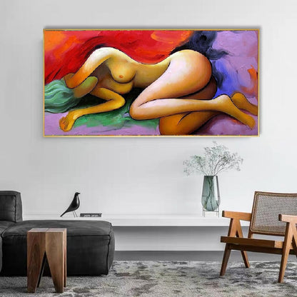 Handcrafted Modern Figure Painting Fine Wall Art For Homedecor MDP1073B