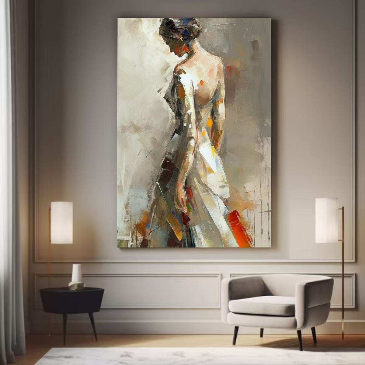 Modern Handcrafted Figure Painting Fine Wall Art For Home Decor MDP1074