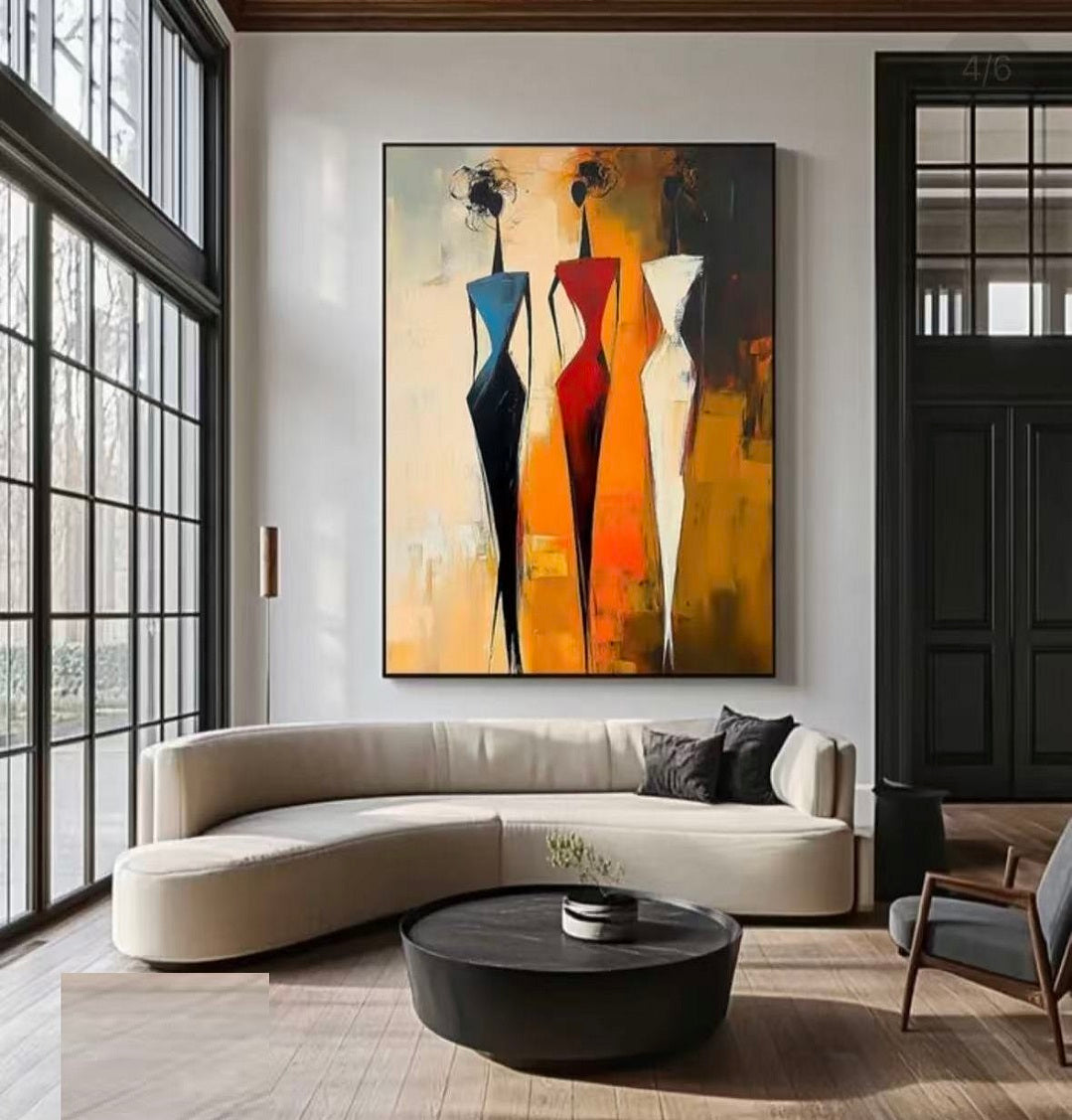 Modern Handcrafted Figure Painting Fine Wall Art For Home Decor MDP1086