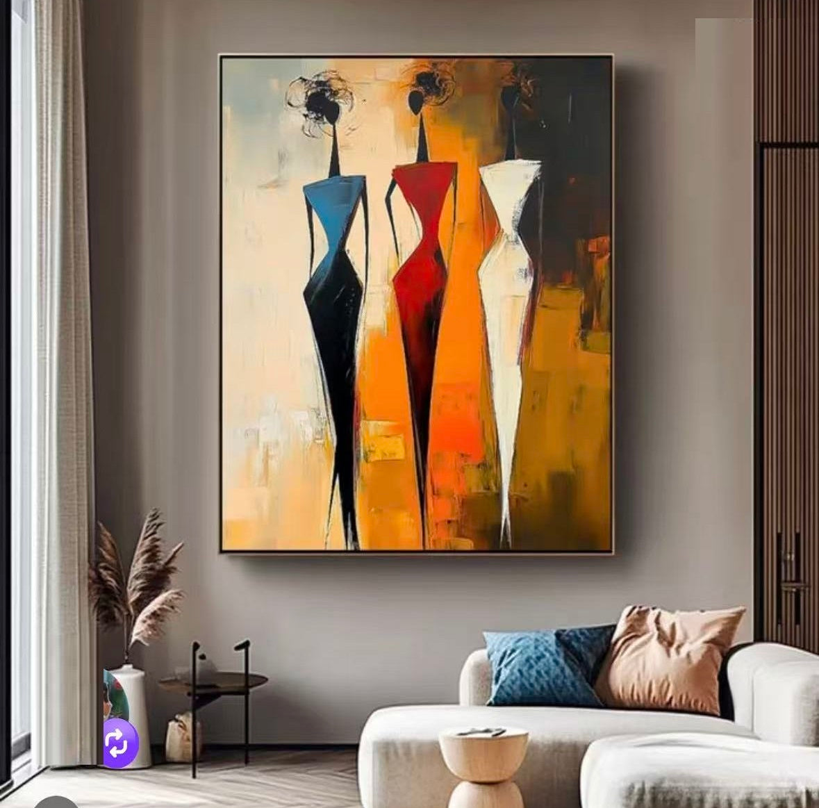 Modern Handcrafted Figure Painting Fine Wall Art For Home Decor MDP1086