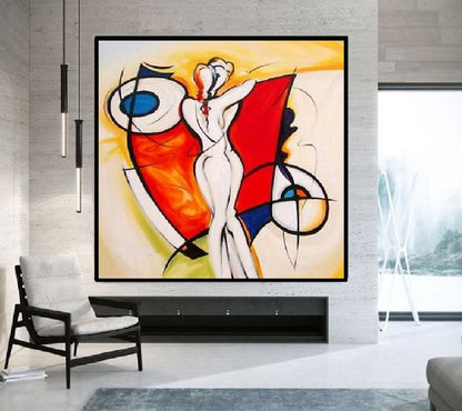 Modern Handcrafted Figure Painting Fine Wall Art For Home Decor MDP1087