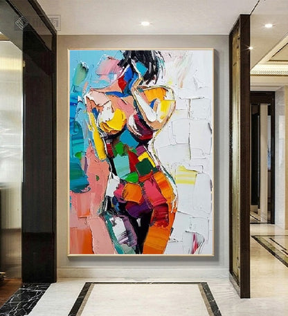 Modern Handcrafted Figure Painting Fine Wall Art For Home Decor MDP1088