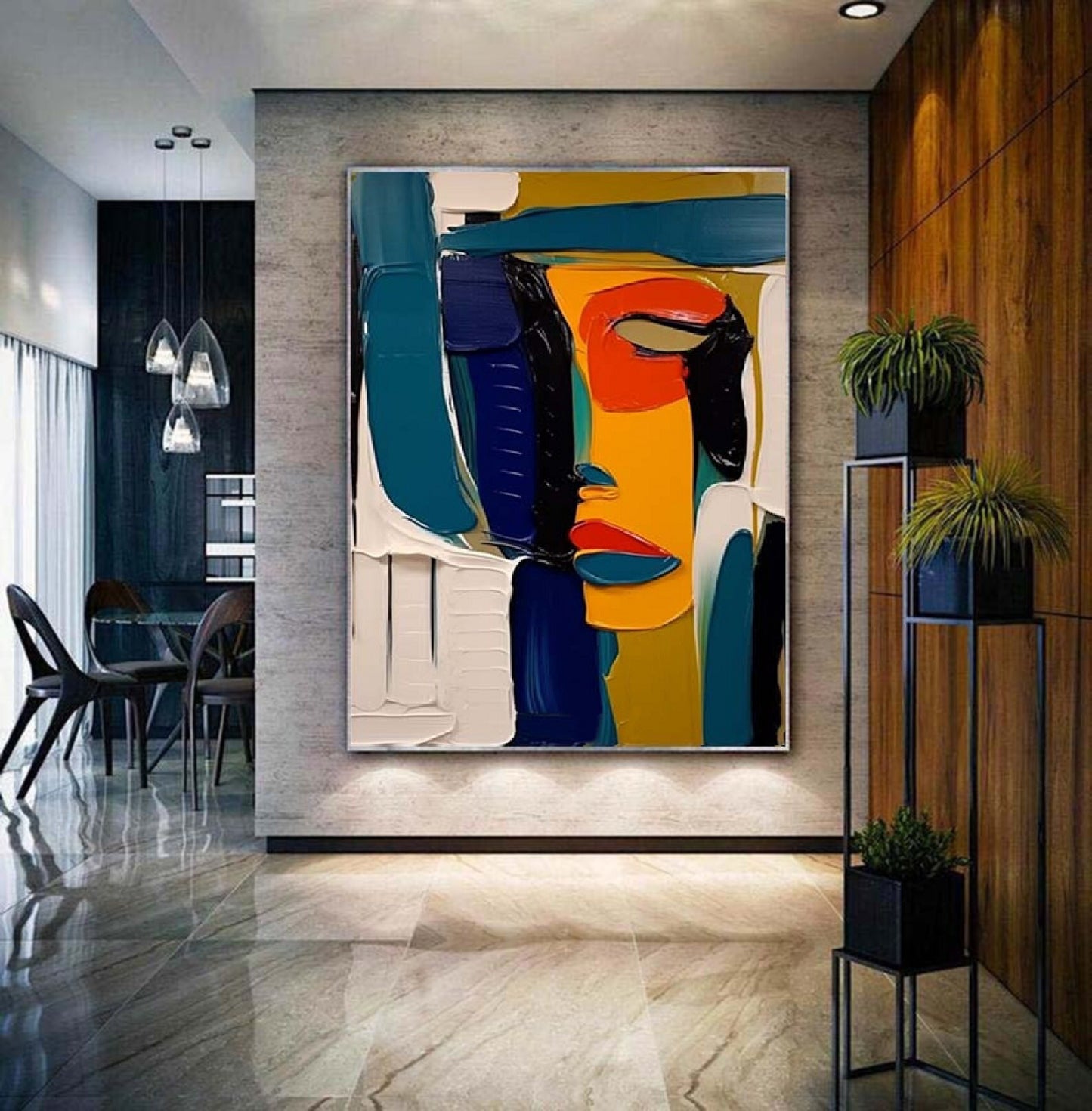 Modern Handcrafted Figure Painting Fine Wall Art For Home Decor AB1173