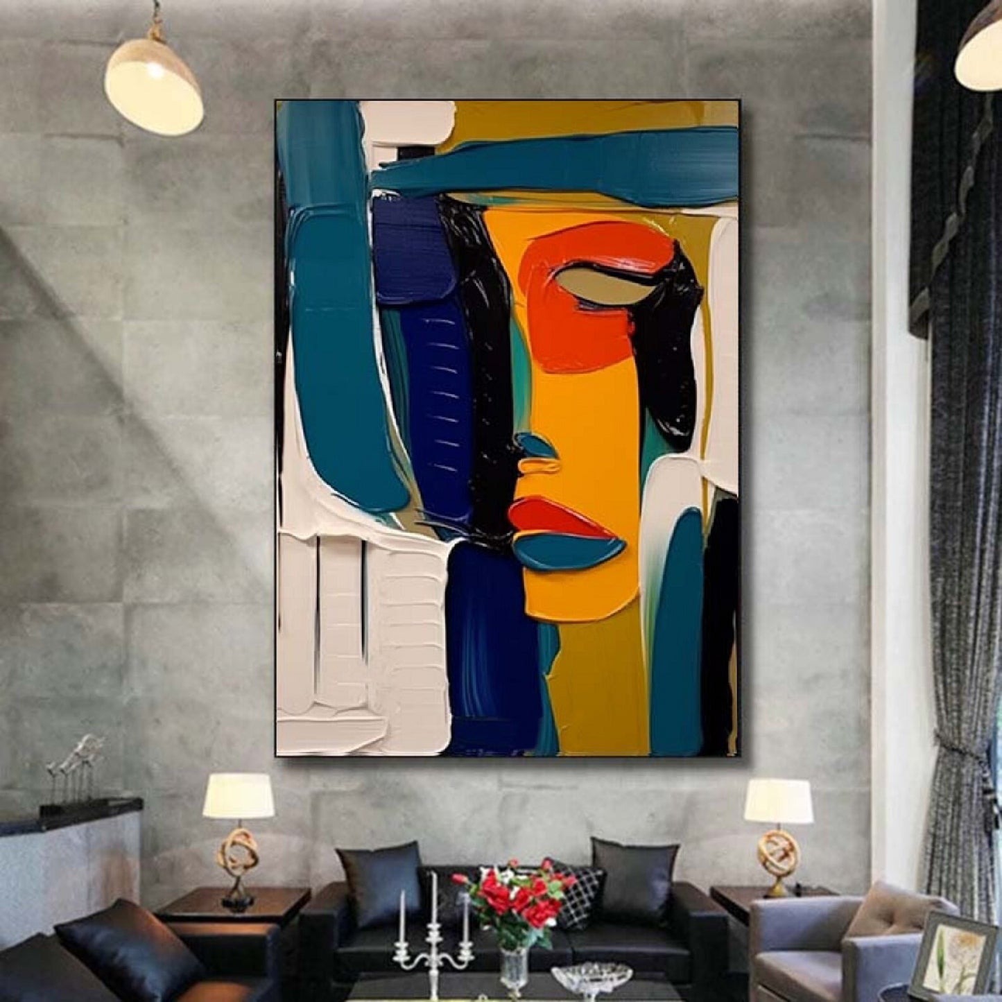 Modern Handcrafted Figure Painting Fine Wall Art For Home Decor AB1173