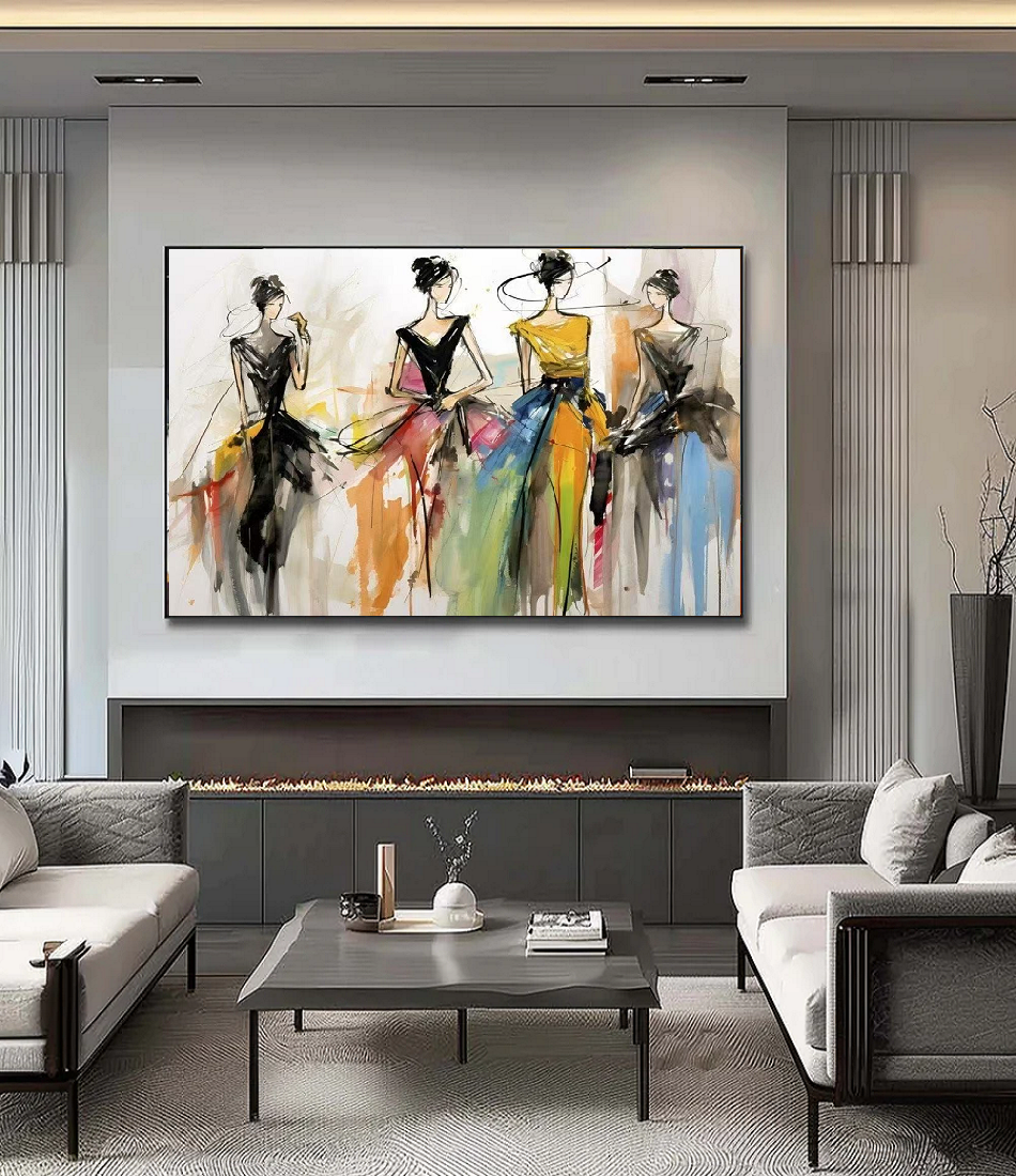 Modern Handcrafted Figure Painting Fine Wall Art For Home Decor MDP1090B