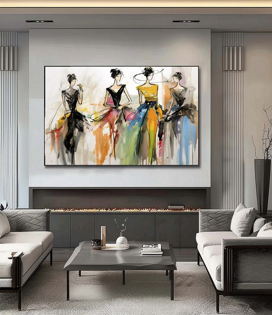 Modern Handcrafted Figure Painting Fine Wall Art For Home Decor MDP1090B