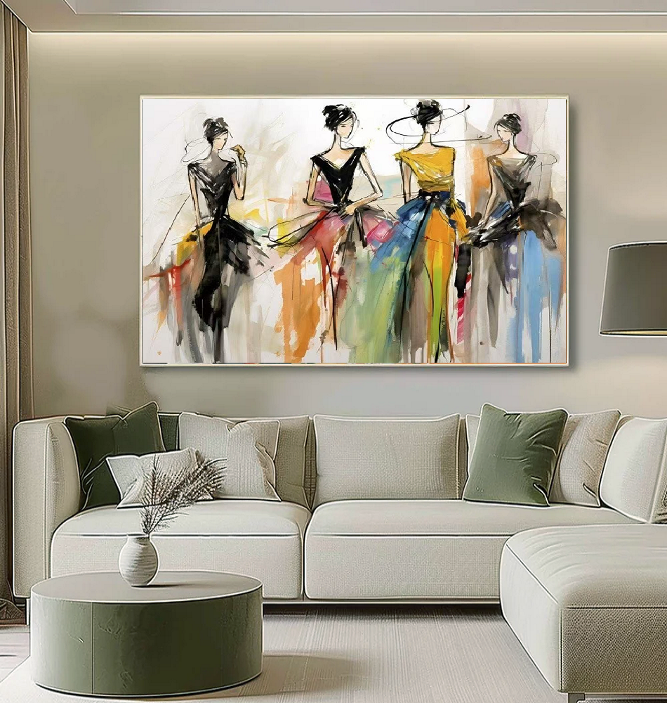 Modern Handcrafted Figure Painting Fine Wall Art For Home Decor MDP1090B