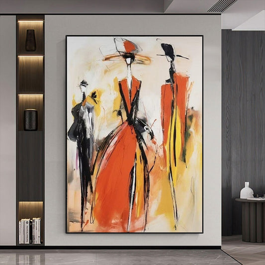Modern Handcrafted Figure Painting Fine Wall Art For Home Decor MDP1090C
