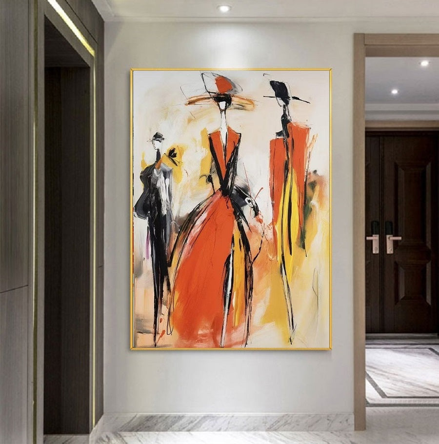 Modern Handcrafted Figure Painting Fine Wall Art For Home Decor MDP1090C
