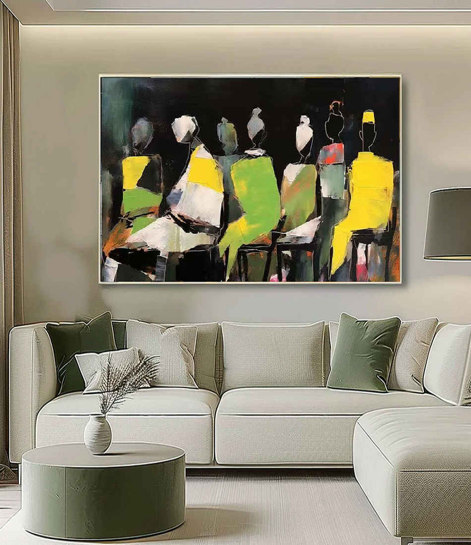 Modern Handcrafted Figure Painting Fine Wall Art For Home Decor MDP1091