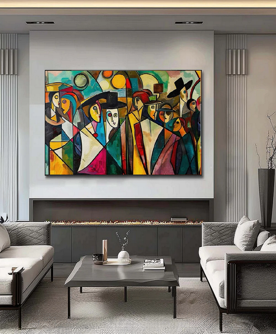 Modern Handcrafted Figure Painting Fine Wall Art For Home Decor AB1175