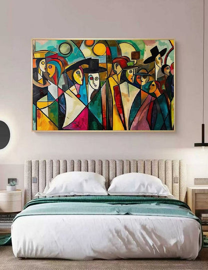 Modern Handcrafted Figure Painting Fine Wall Art For Home Decor AB1175