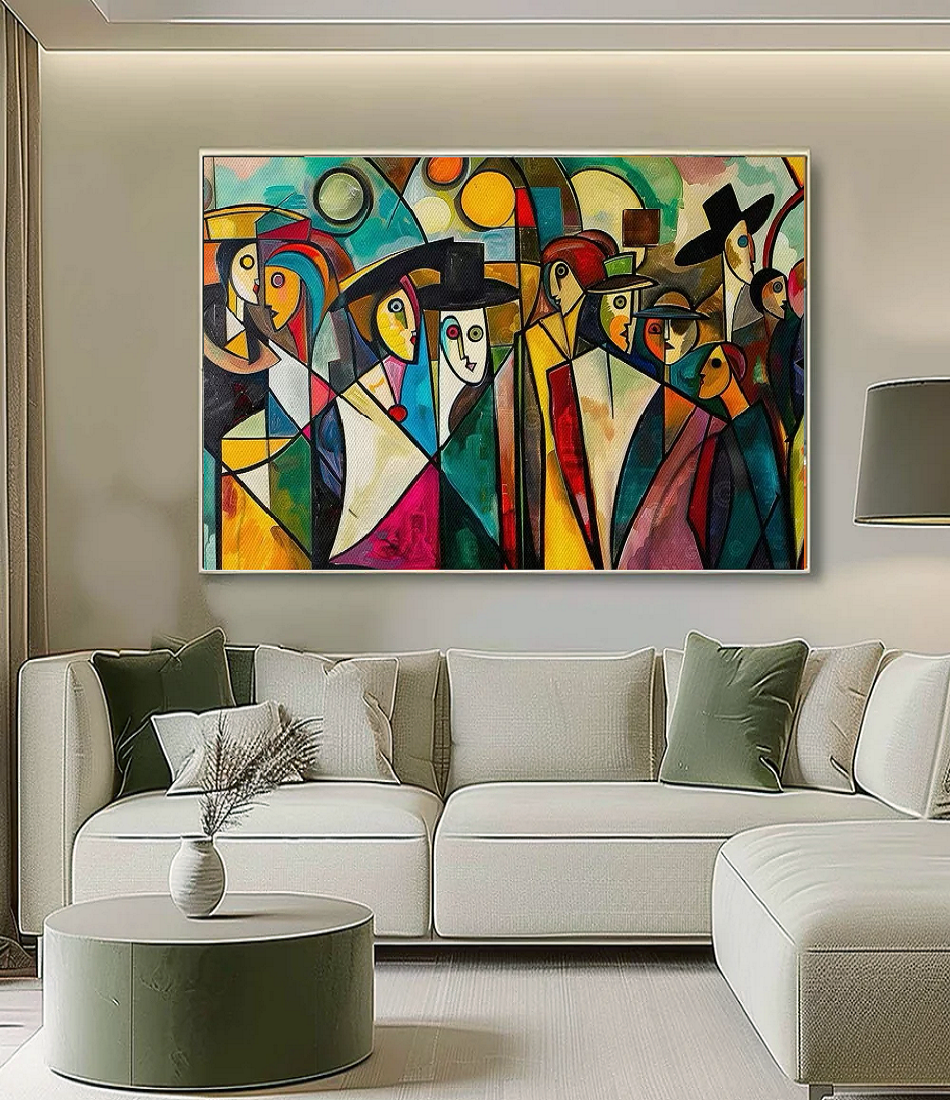 Modern Handcrafted Figure Painting Fine Wall Art For Home Decor AB1175
