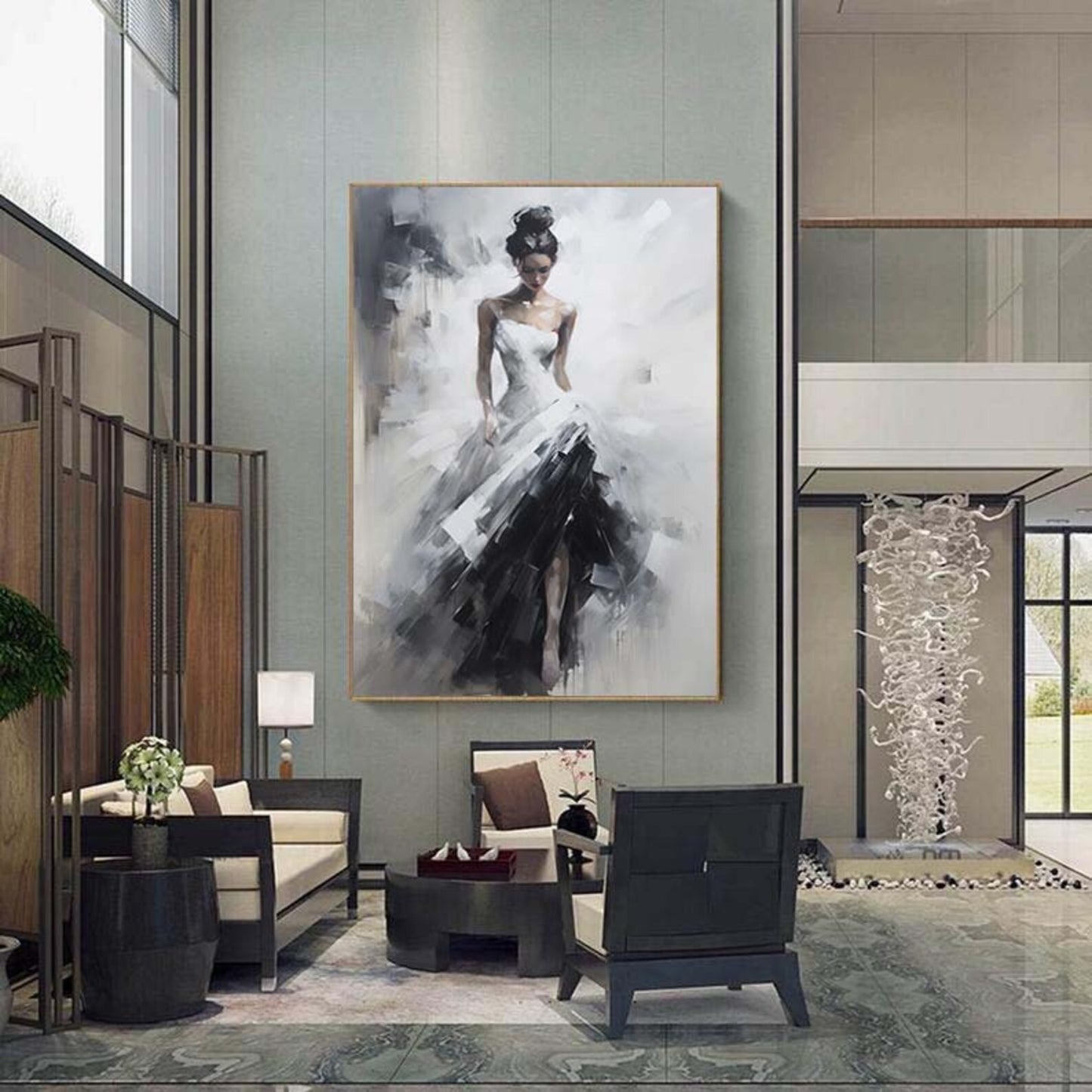 Modern Handcrafted Figure Painting Fine Wall Art For Home Decor MDP1093