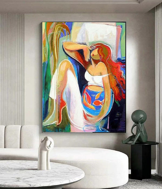 Modern Handcrafted Figure Painting Fine Wall Art For Home Decor MDP1096