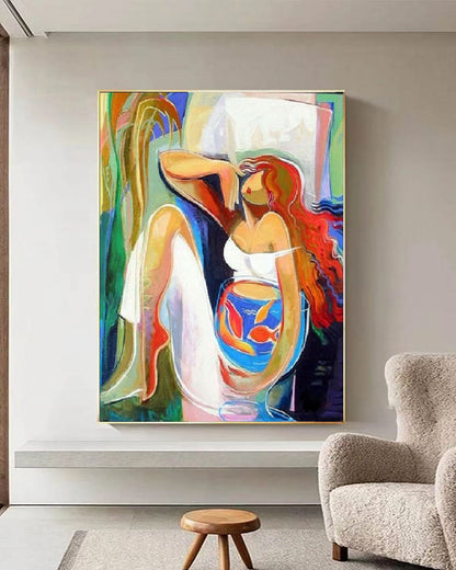 Modern Handcrafted Figure Painting Fine Wall Art For Home Decor MDP1096